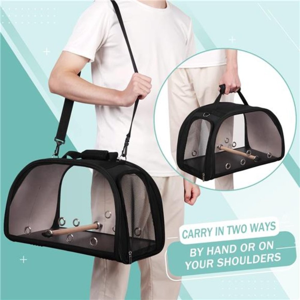BirdCarrier Portable Pet Bird Travel Cage 16.5"x10"x10"Small Medium Bird Carrier - Picture 5 of 6